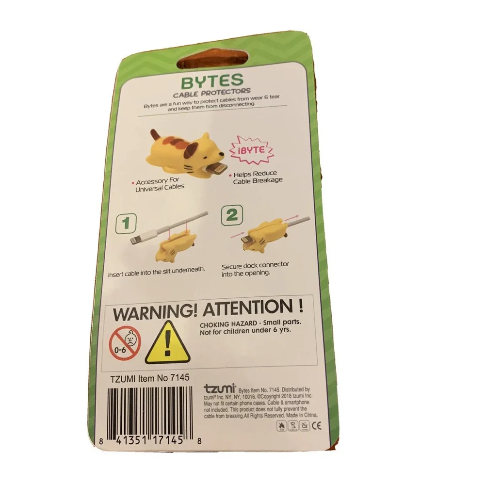 Tzumi Bytes Silicone Universally Fitting Cable Protector 2 Pack Pink Bird Ducky